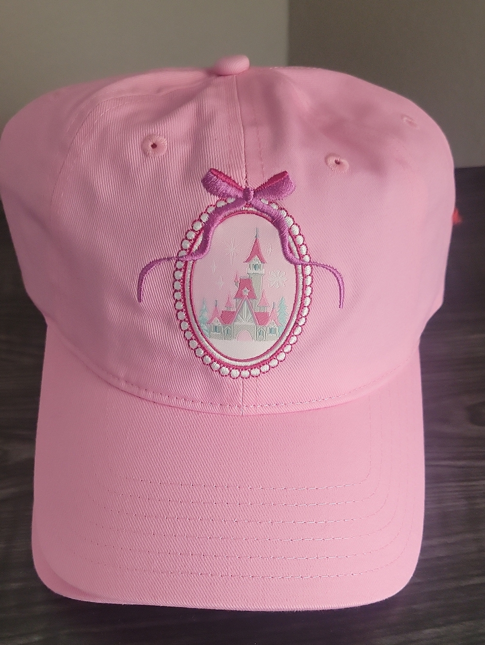 Women's Pink Castle Embroidered Baseball Cap